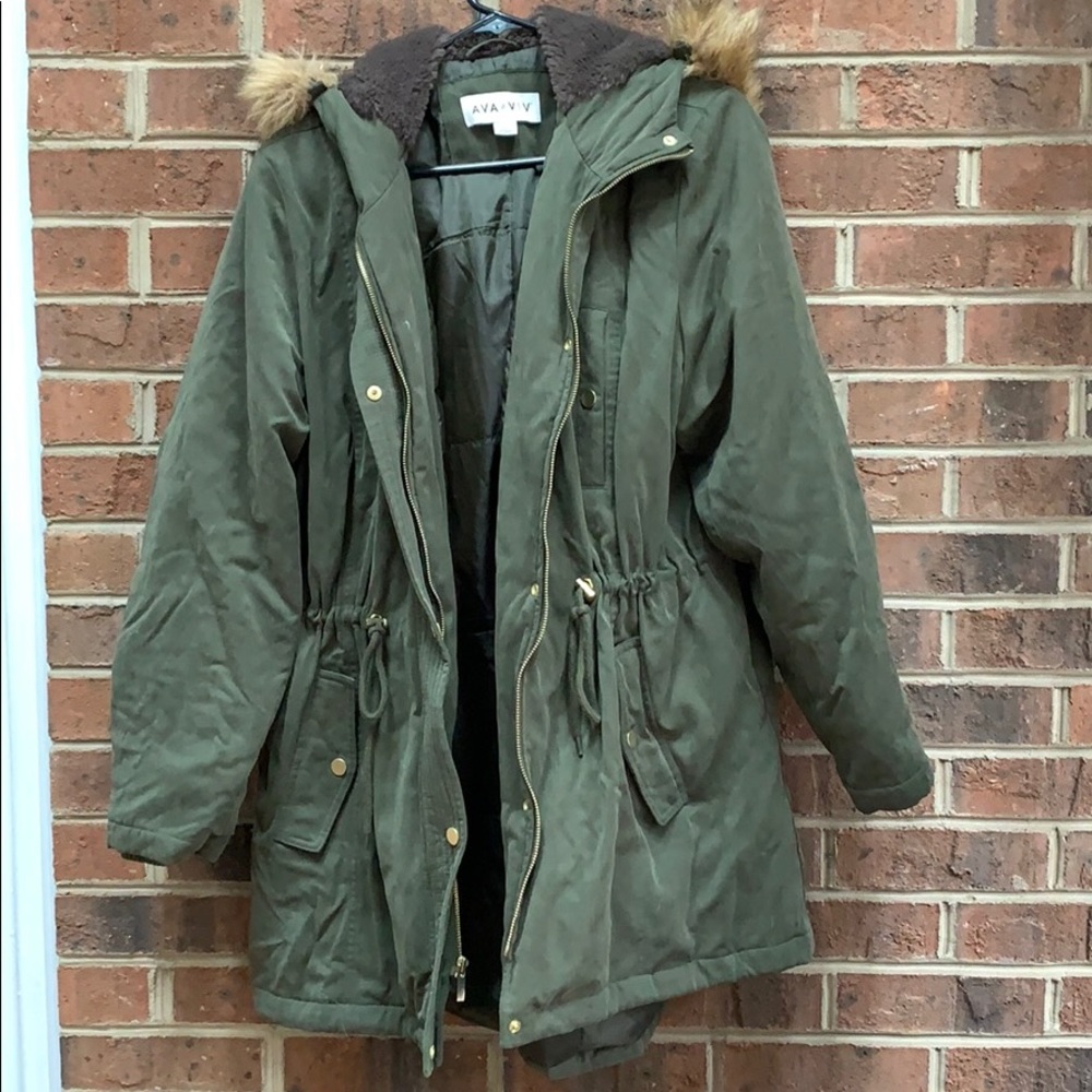 Army green winter coat